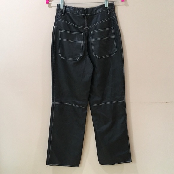 FREE PEOPLE WE THE FREE pants MYSTIC BLACK THE IT FACTOR VEGAN FAUX LEATHER - Picture 4 of 10